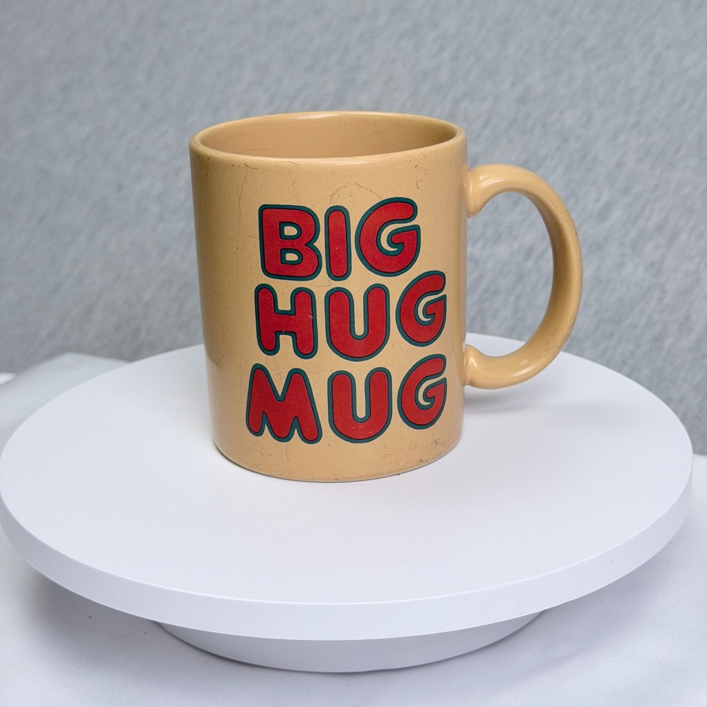 Vintage FTD Big Hug Mug True Detective Rust Cohle Tan Ceramic Coffee Cup 1980s